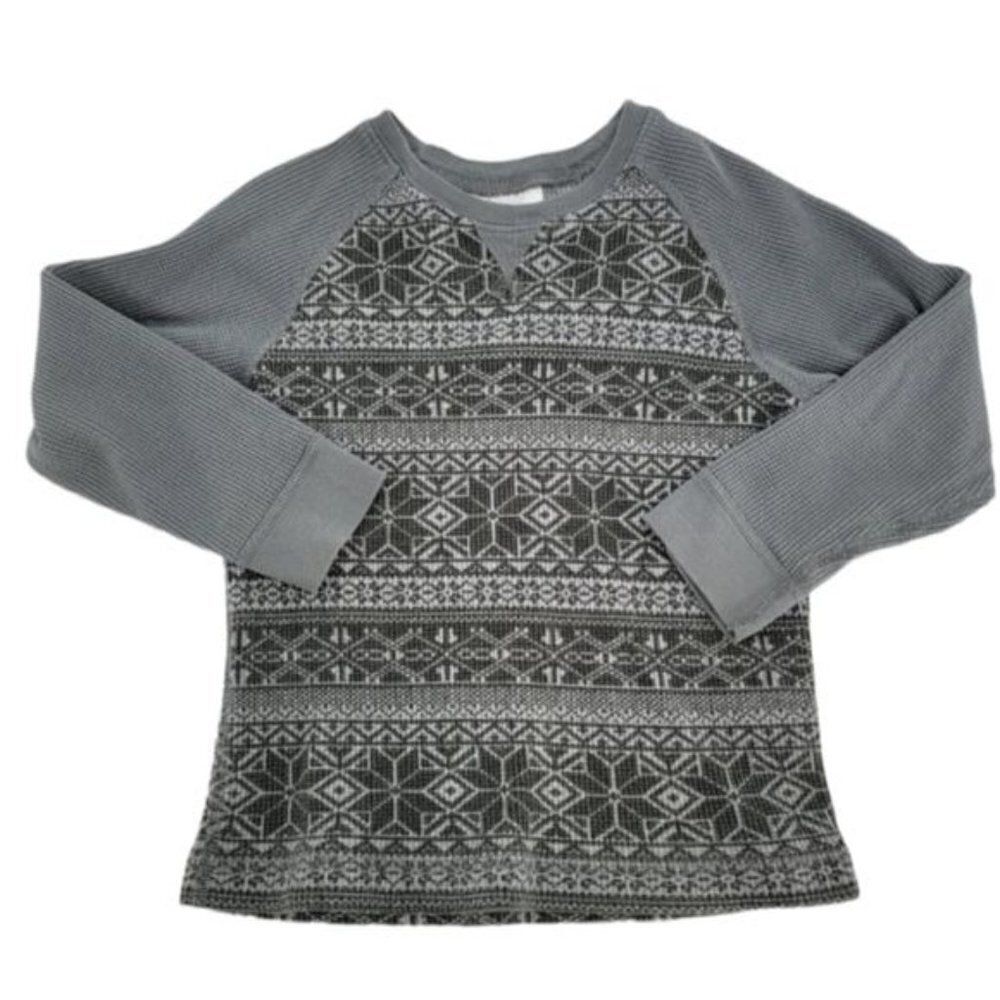 Hanna Andersson Boys 3-5 Olive Green Long Sleeve Thermal Top